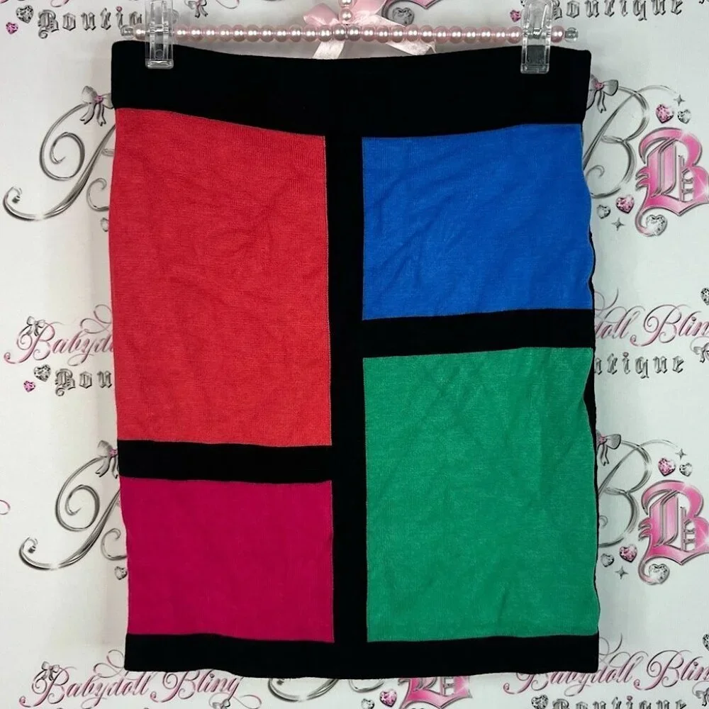 Forever 21 skirt color block pencil mini Multicolor Block Pencil Skirt